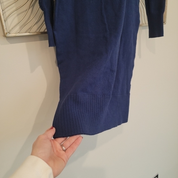 Victoria's Secret Moda International Blue Turtleneck Cable Knit Sweater Dress - Picture 10 of 11